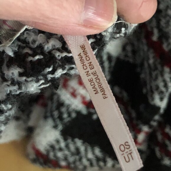 Free People Emerson Plaid Blanket Scarf Ivory - Picture 6 of 7